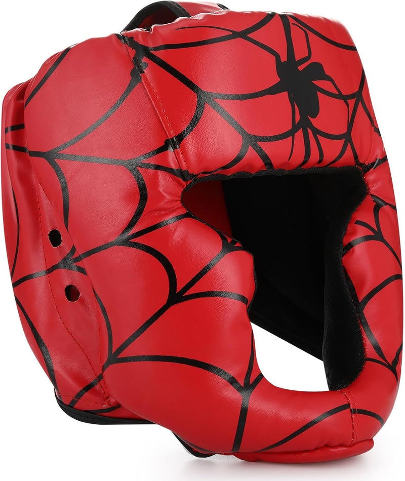 Arrowbash Kids Boxing Headgear Adjustable Leather Headgear for Youth Teens Boys Girls Age 3 to 14 Wrestling Sparring Kickboxing Muay Thai BJJ Karate Training - Image 1